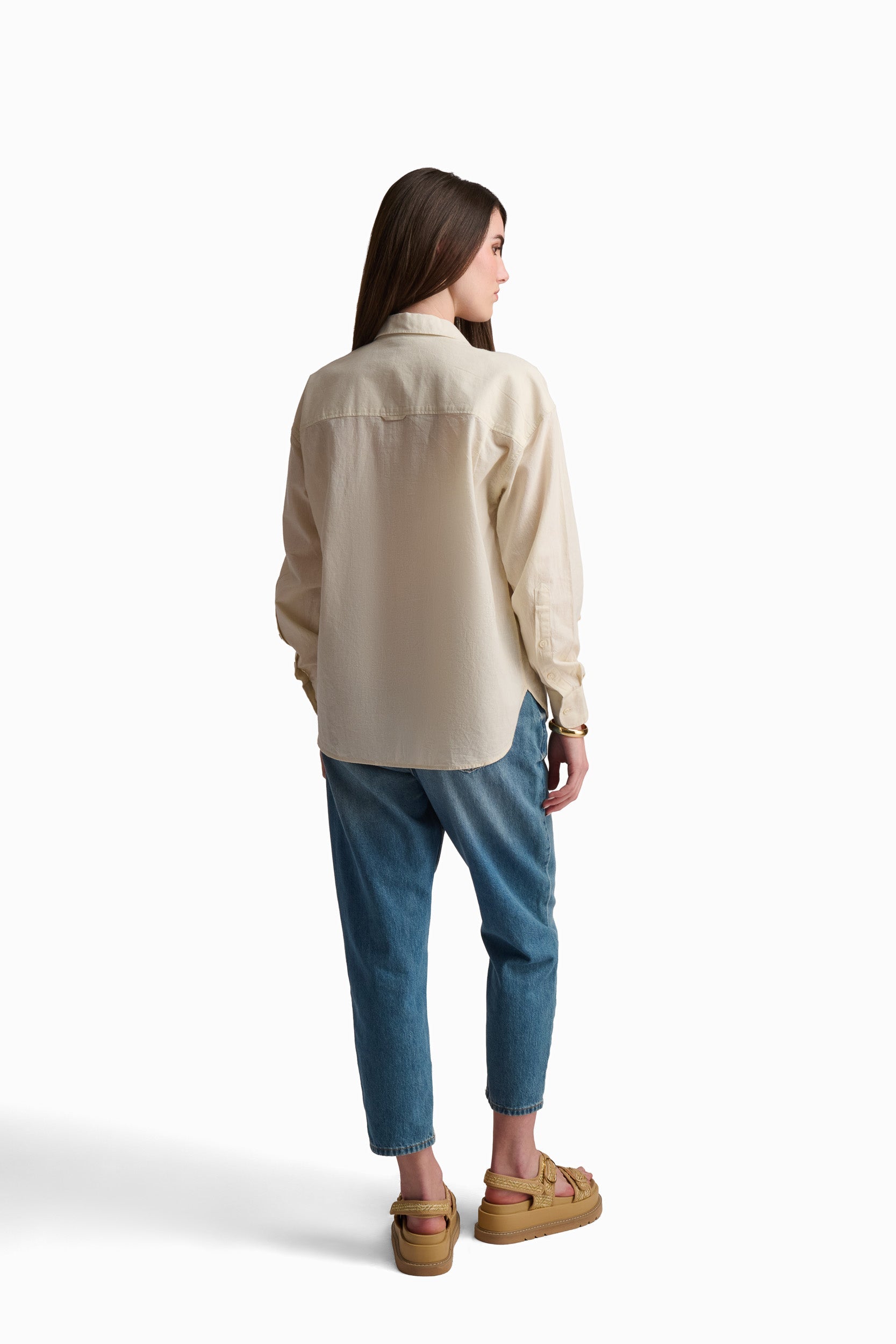 Cream Cotton-Linen Shirt