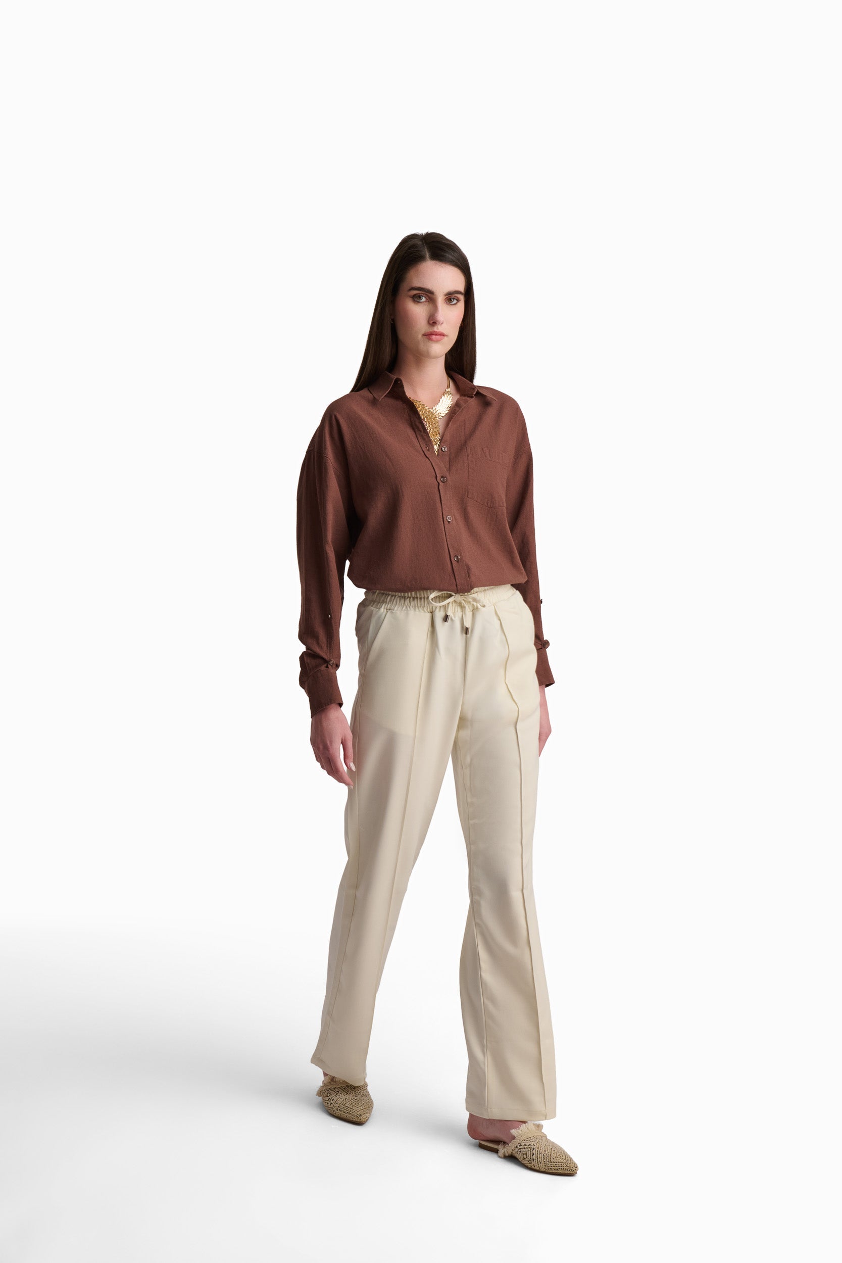 Cream Cotton-Linen Shirt
