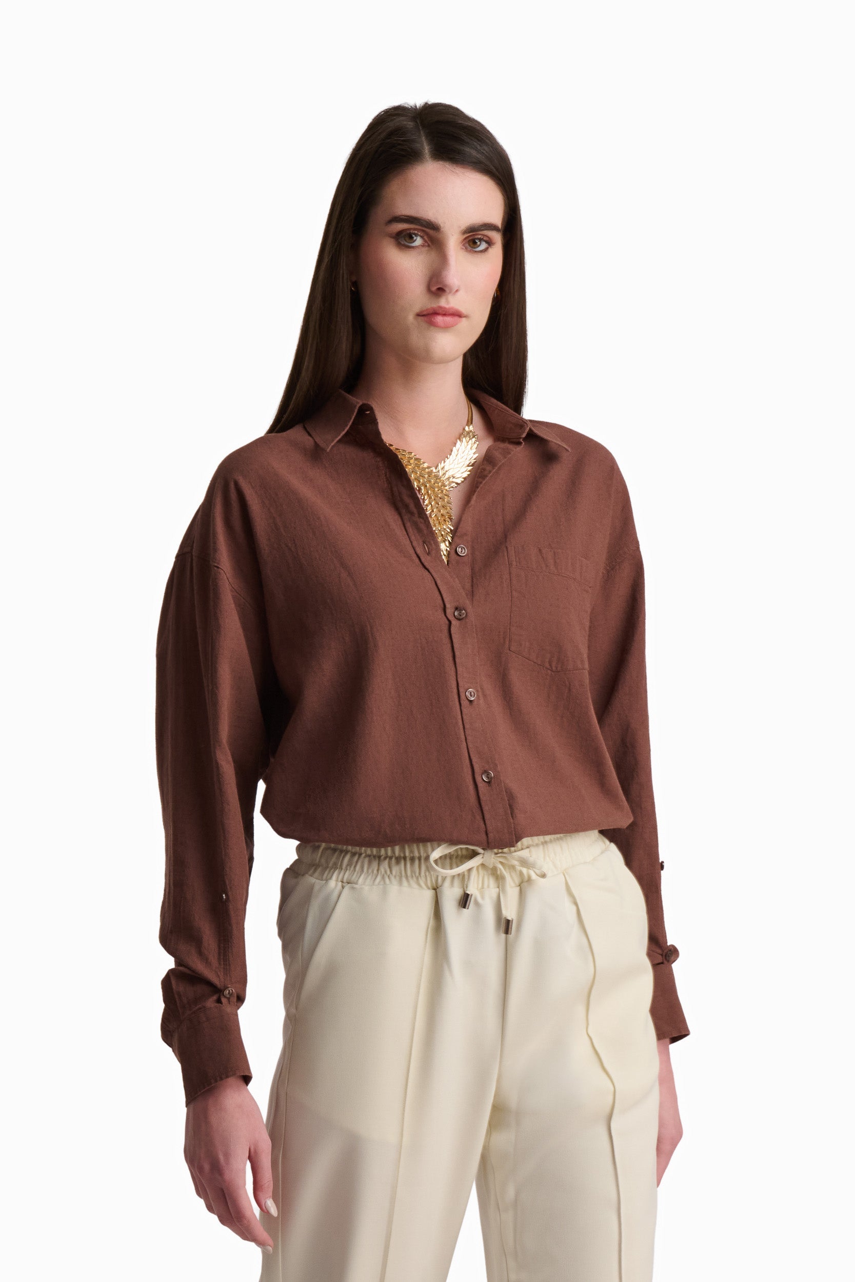 Cream Cotton-Linen Shirt