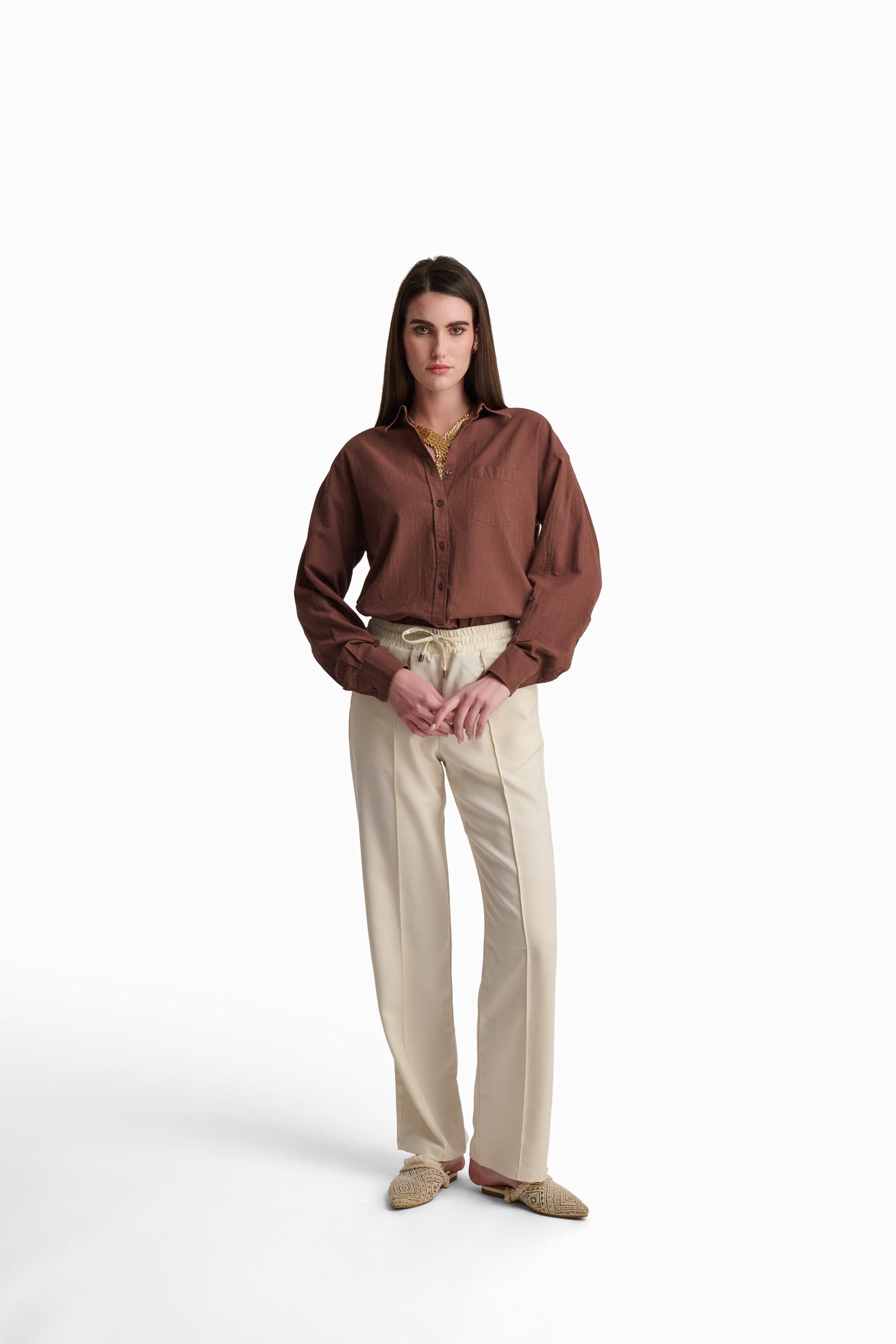 Cream Cotton-Linen Shirt