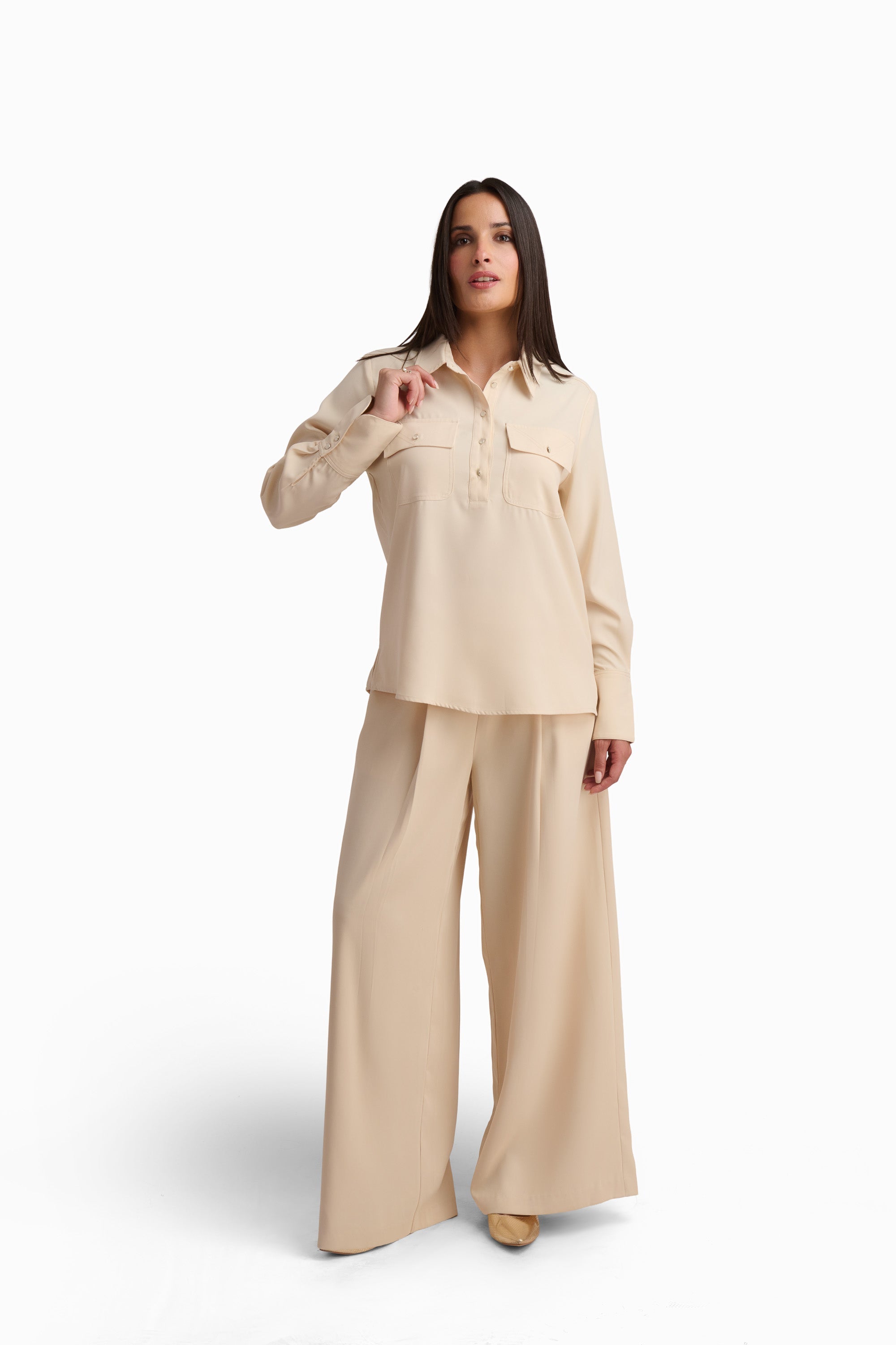 Beige Utility Blouse