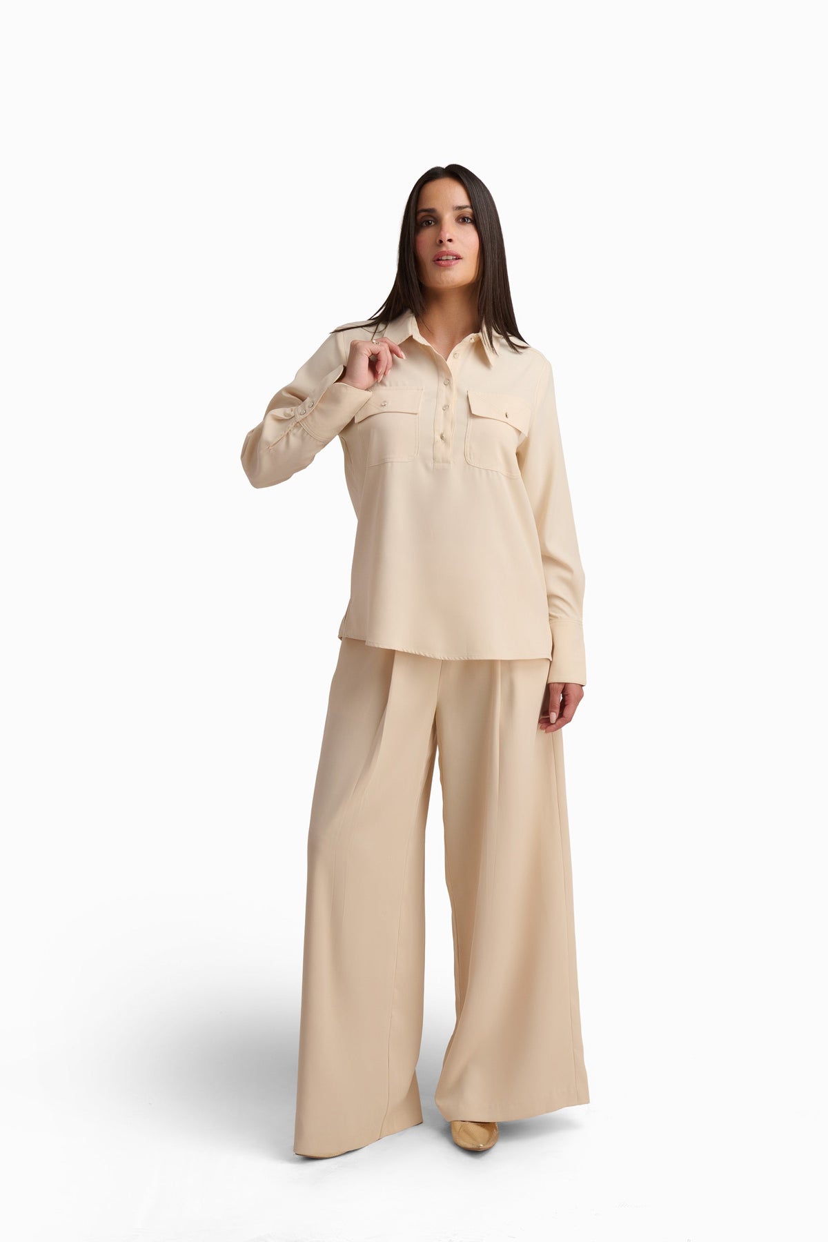 Beige Utility Blouse