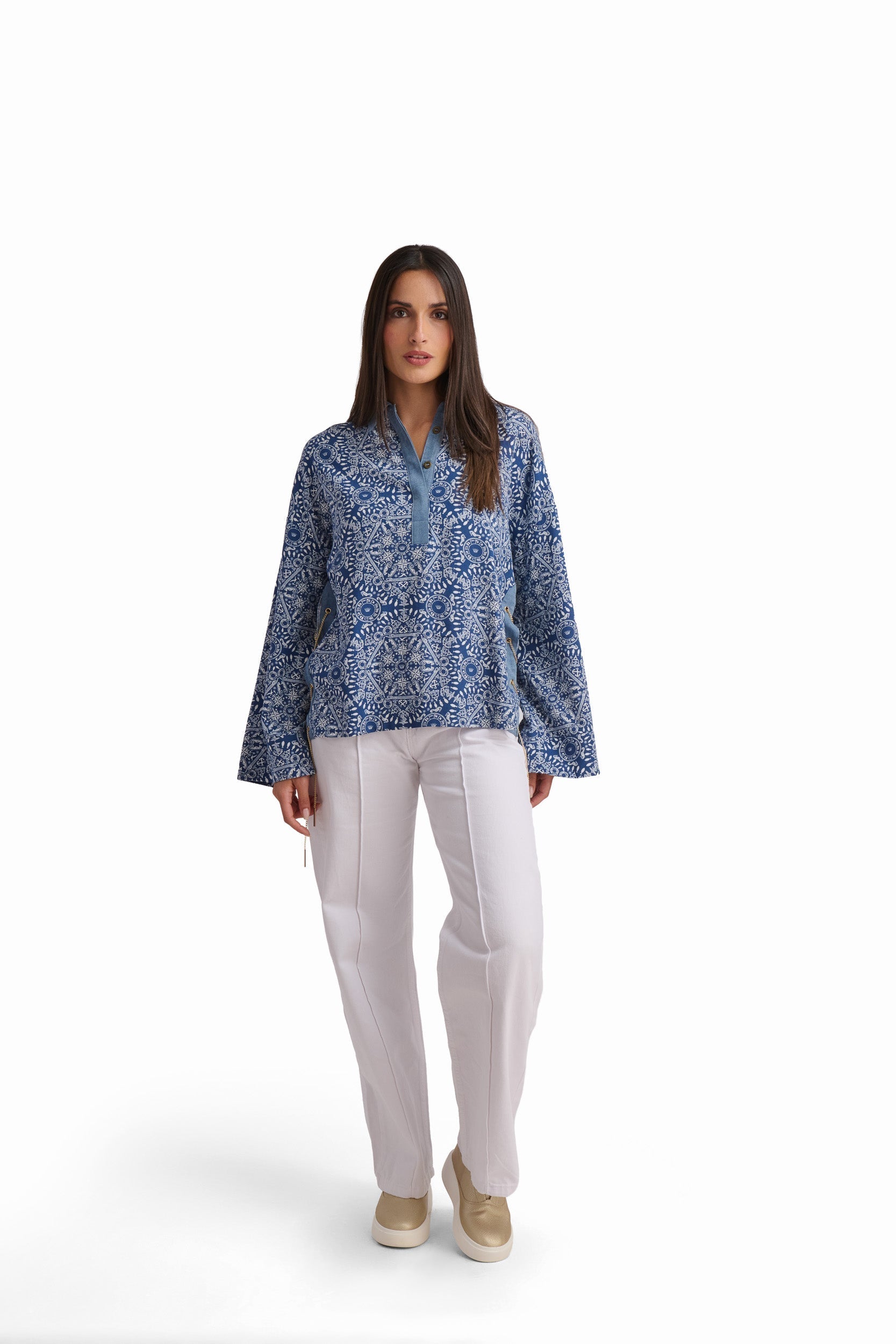 Blue Patterned Shirt