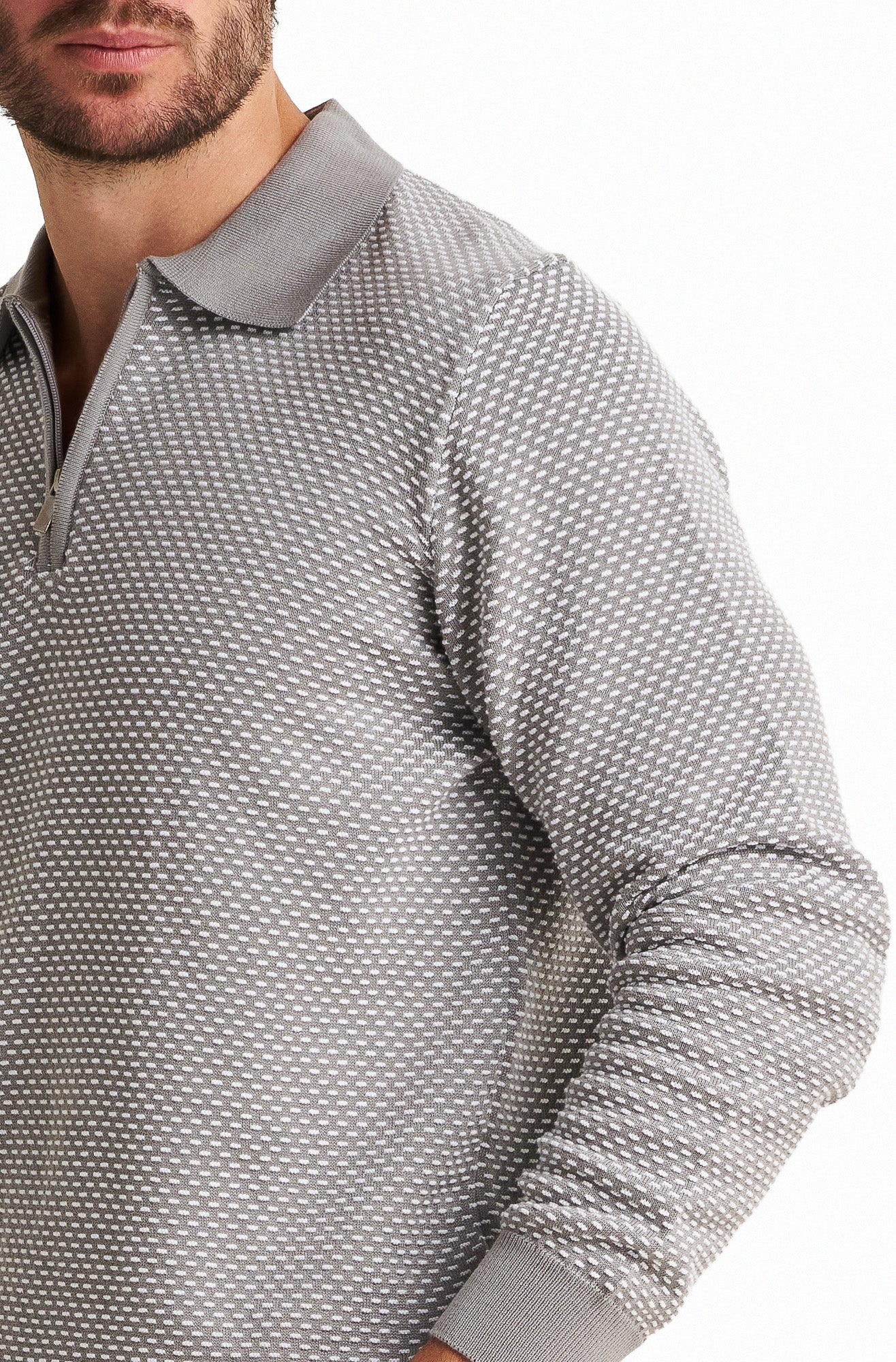 Zip-Front Collared Pullover