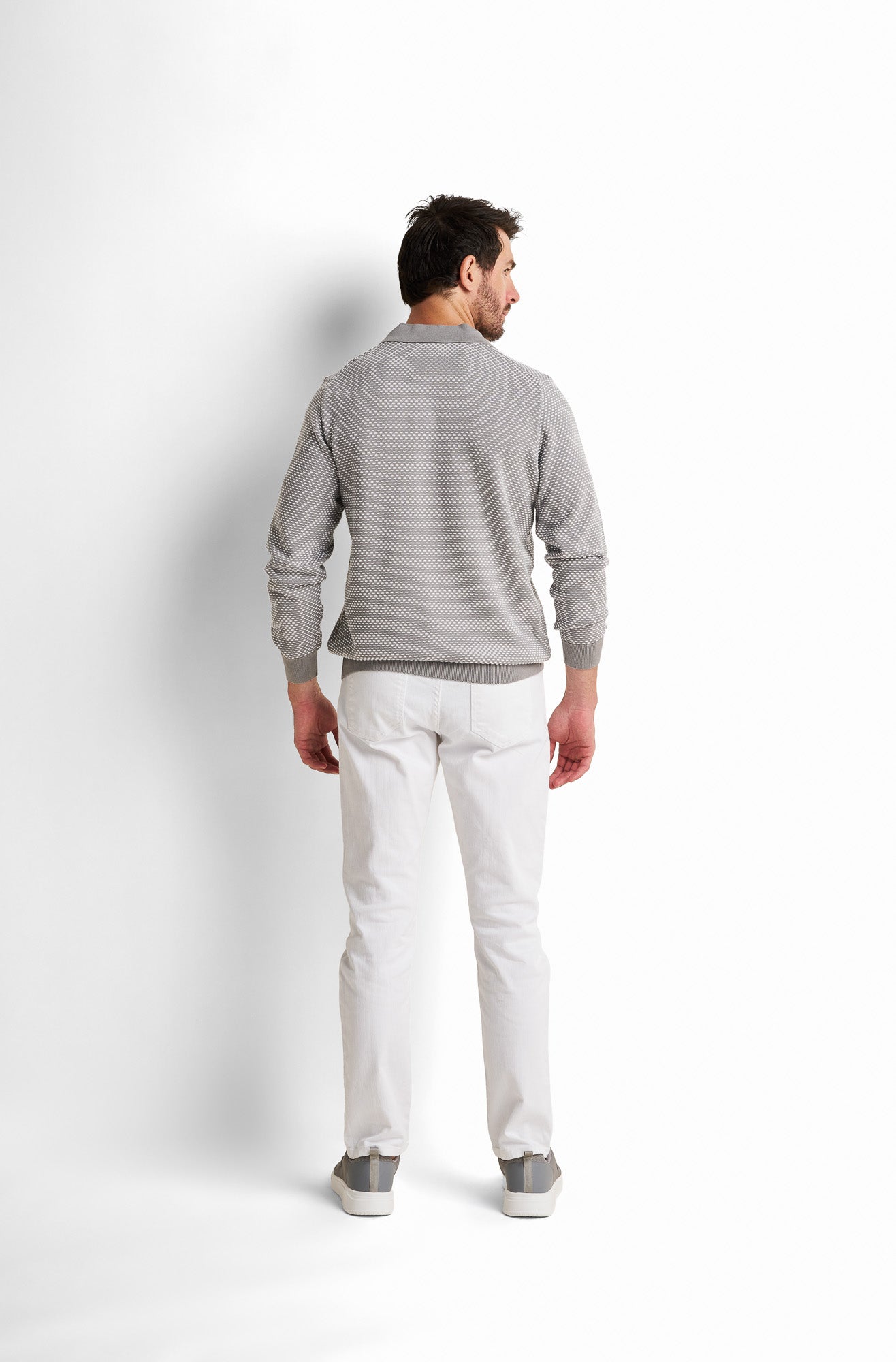 Zip-Front Collared Pullover