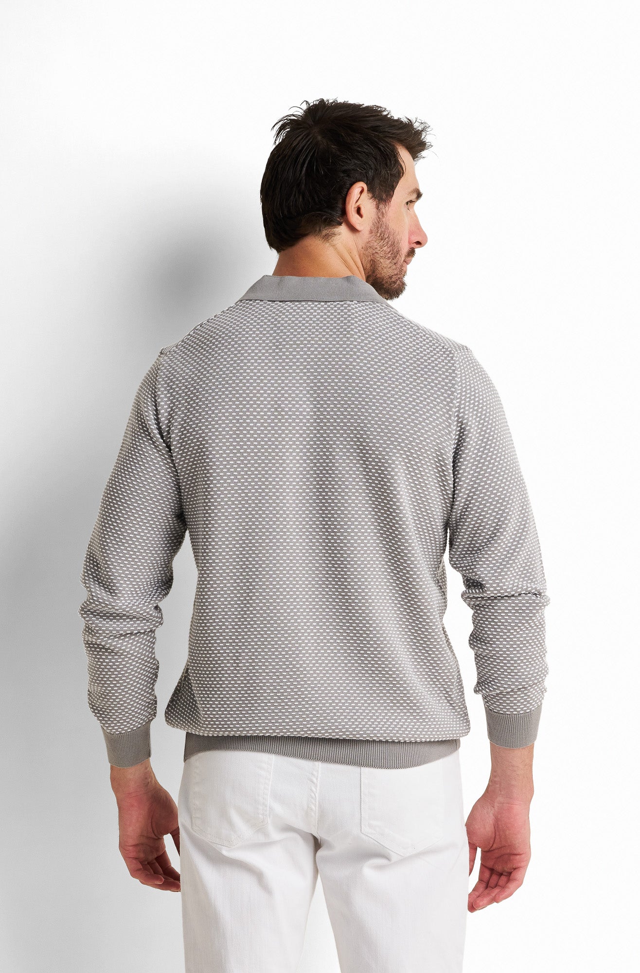 Zip-Front Collared Pullover