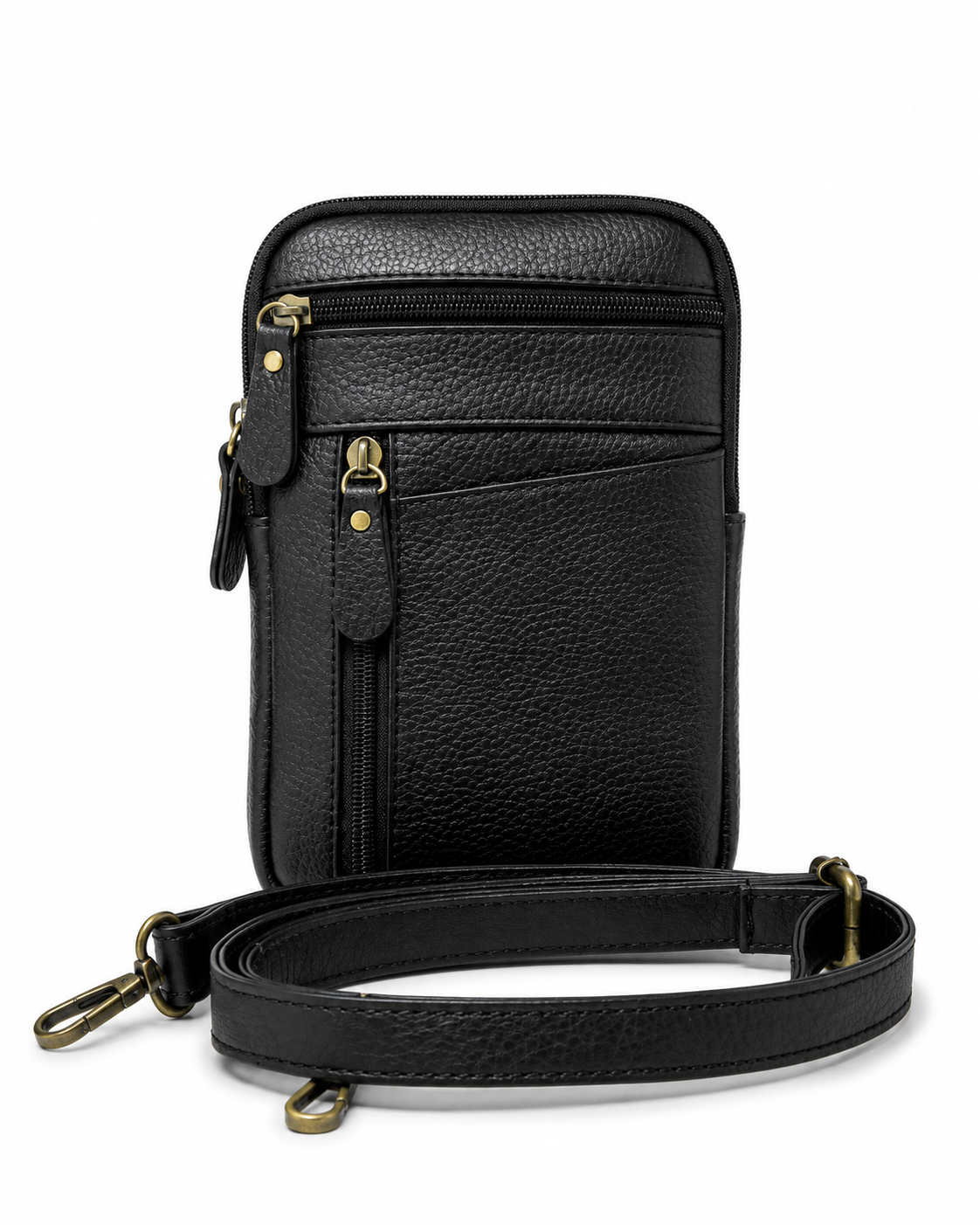 Black Leather Crossbody Bag