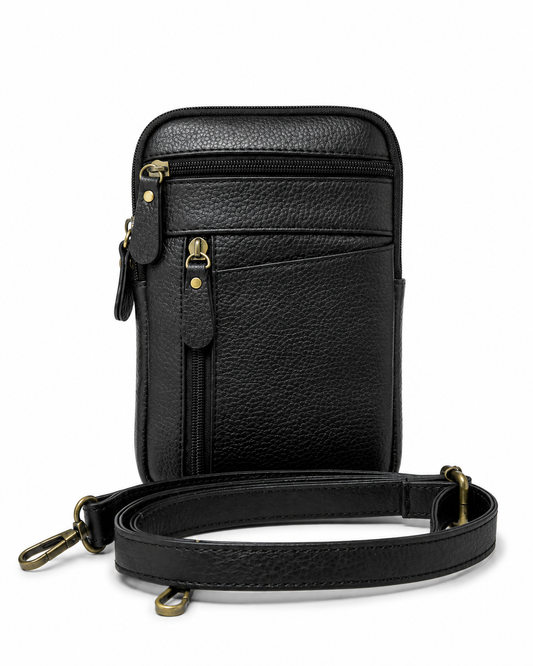 Black Leather Crossbody Bag