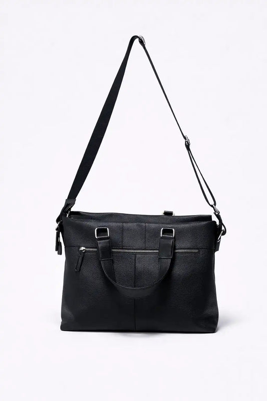 Black Leather Carryall Bag